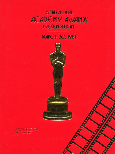 1980 (53rd) Academy Award Ceremony Program